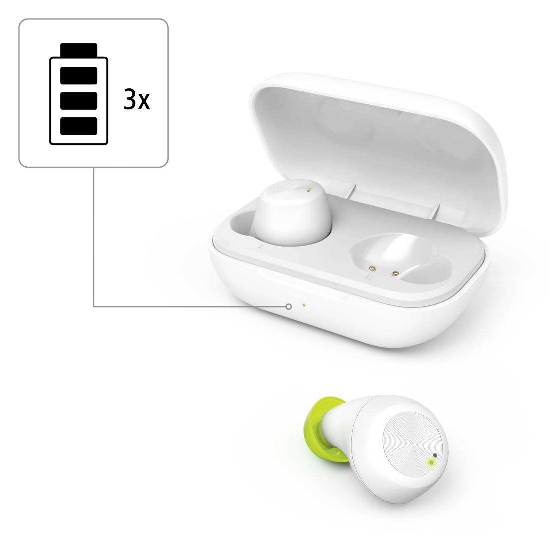 hama 00184126 Bluetooth®-Kopfhörer "Spirit Chop", True Wireless, In-Ear, Weiß