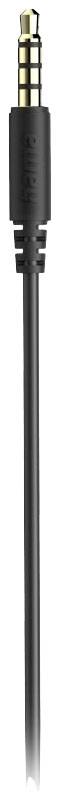 Schwarzes Audiokabel mit 3,5-mm-Stecker, goldenem Kontakt und vier Abschnitten. Ideal für Kopfhörer und Audiogeräte.