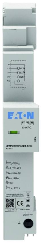 Eaton EP-501041 SPZT123-300/3+NPE-S-OS Überspannungsableiter Überspannungsschutz für: 40mm Sammelschiene 7.5 kA 1St.