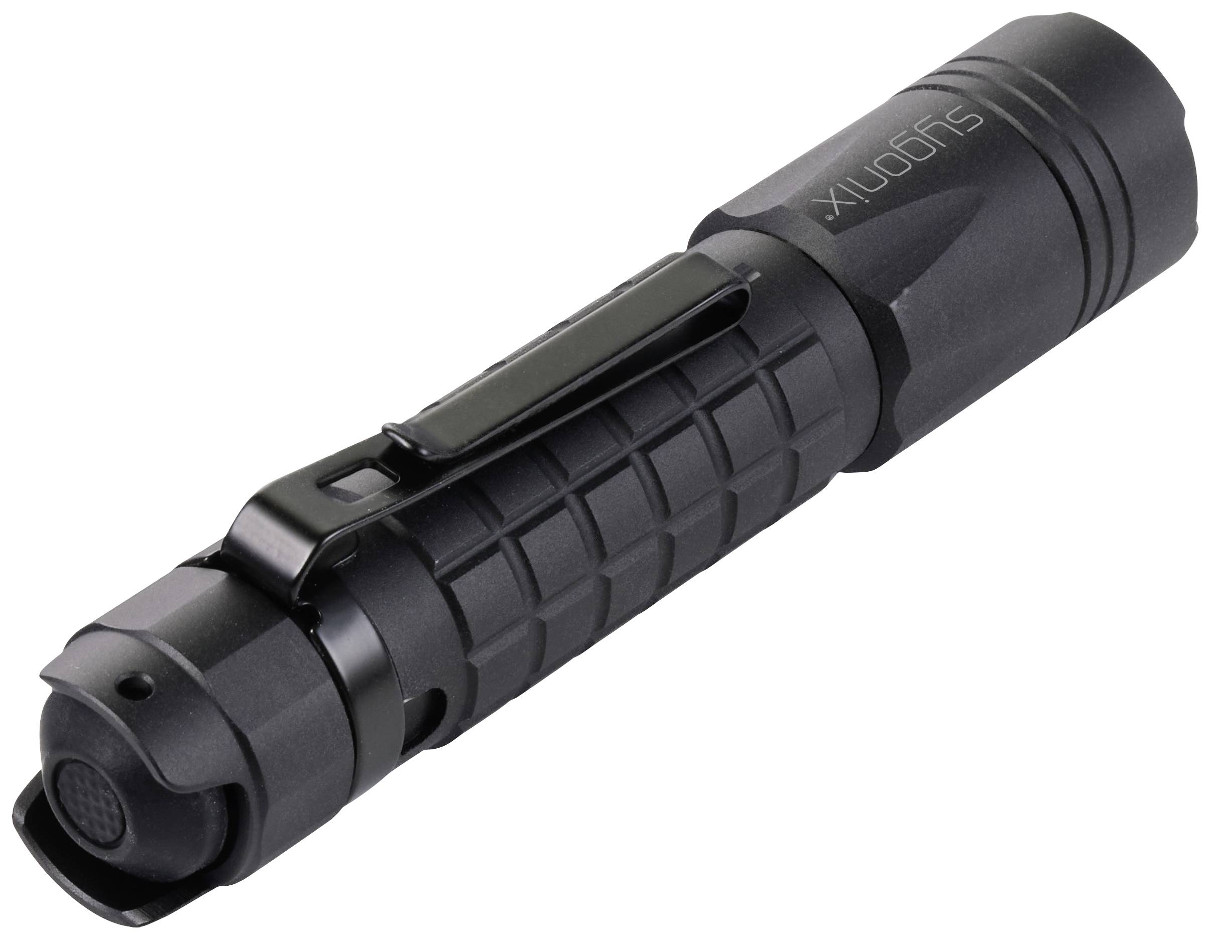 Sygonix SMD LED Taschenlampe mit Gürtelclip, IP68 (wasserdicht), mit Stroboskopmodus batteriebetrieben 300lm 4h 54g