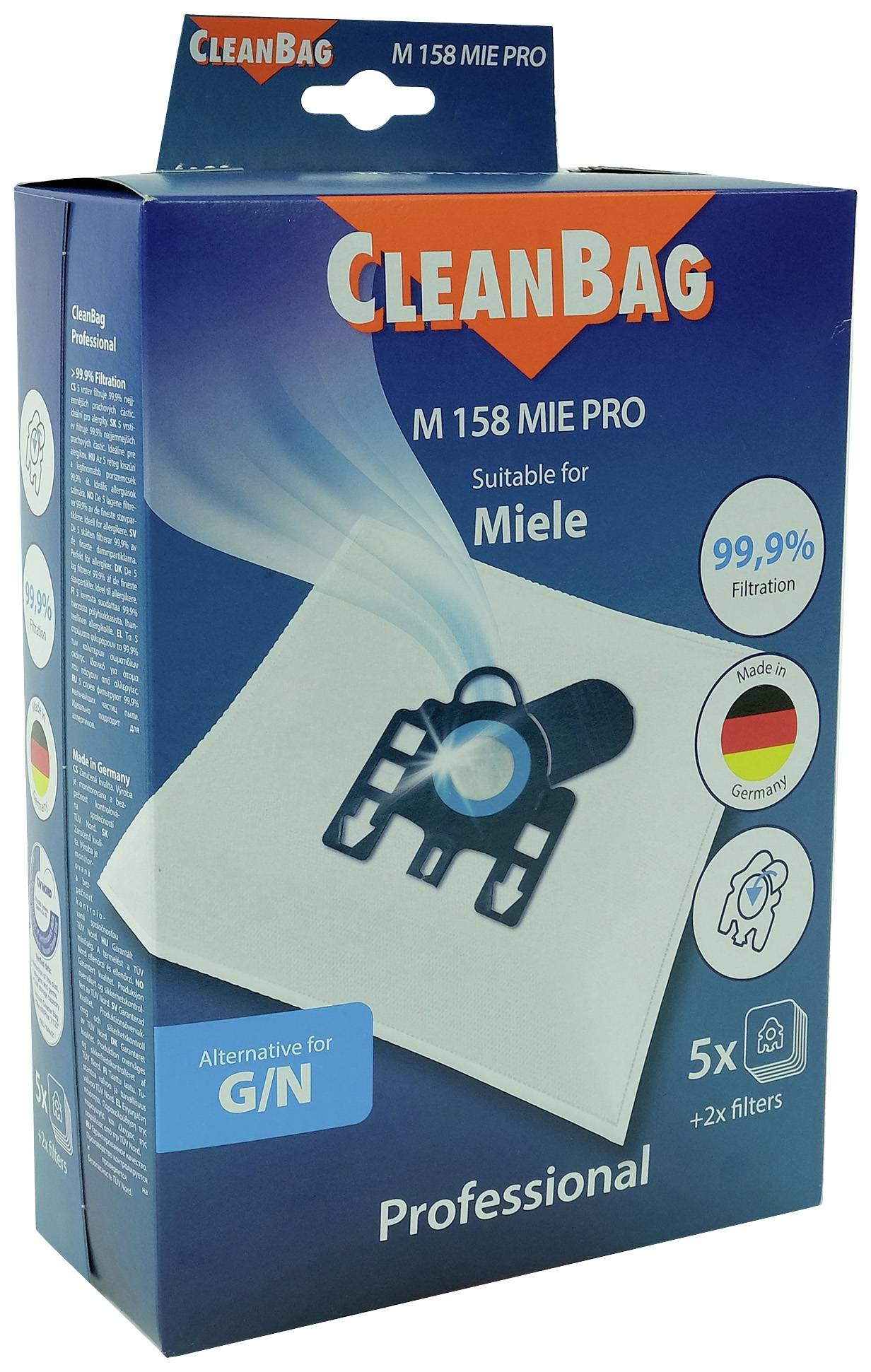 ScanPart Kompatibel mit Miele M 158 Miele Pro 2682326158 Staubsaugerbeutel