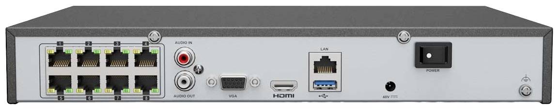 Annke N48PAW+I91BN*4+2T LAN IP-Überwachungskamera-Set 8-Kanal mit 4 Kameras 3840 x 2160 Pixel