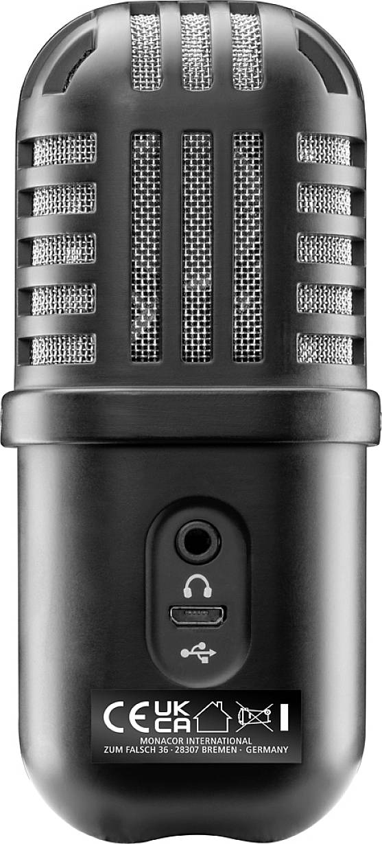 Monacor TravelX-1 Stand Sprach-Mikrofon Übertragungsart (Details):Kabelgebunden Schalter, inkl. Tasche