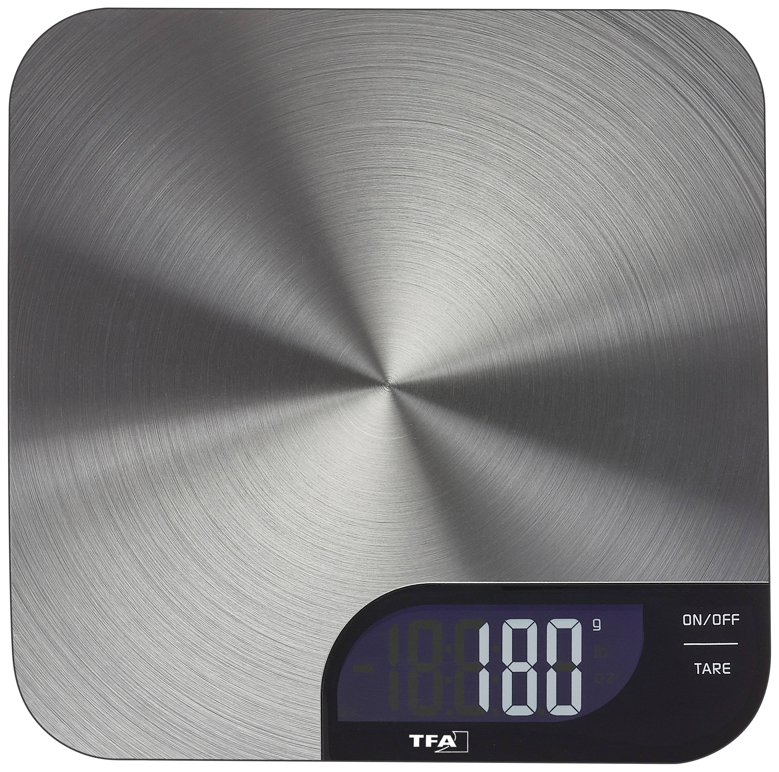 TFA Dostmann CHEESECAKE Küchenwaage digital Wägebereich (max.)=5199g Edelstahl 200 x 200 x 15