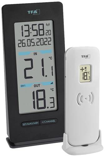 TFA Dostmann Buddy Funk-Thermometer digital Schwarz
