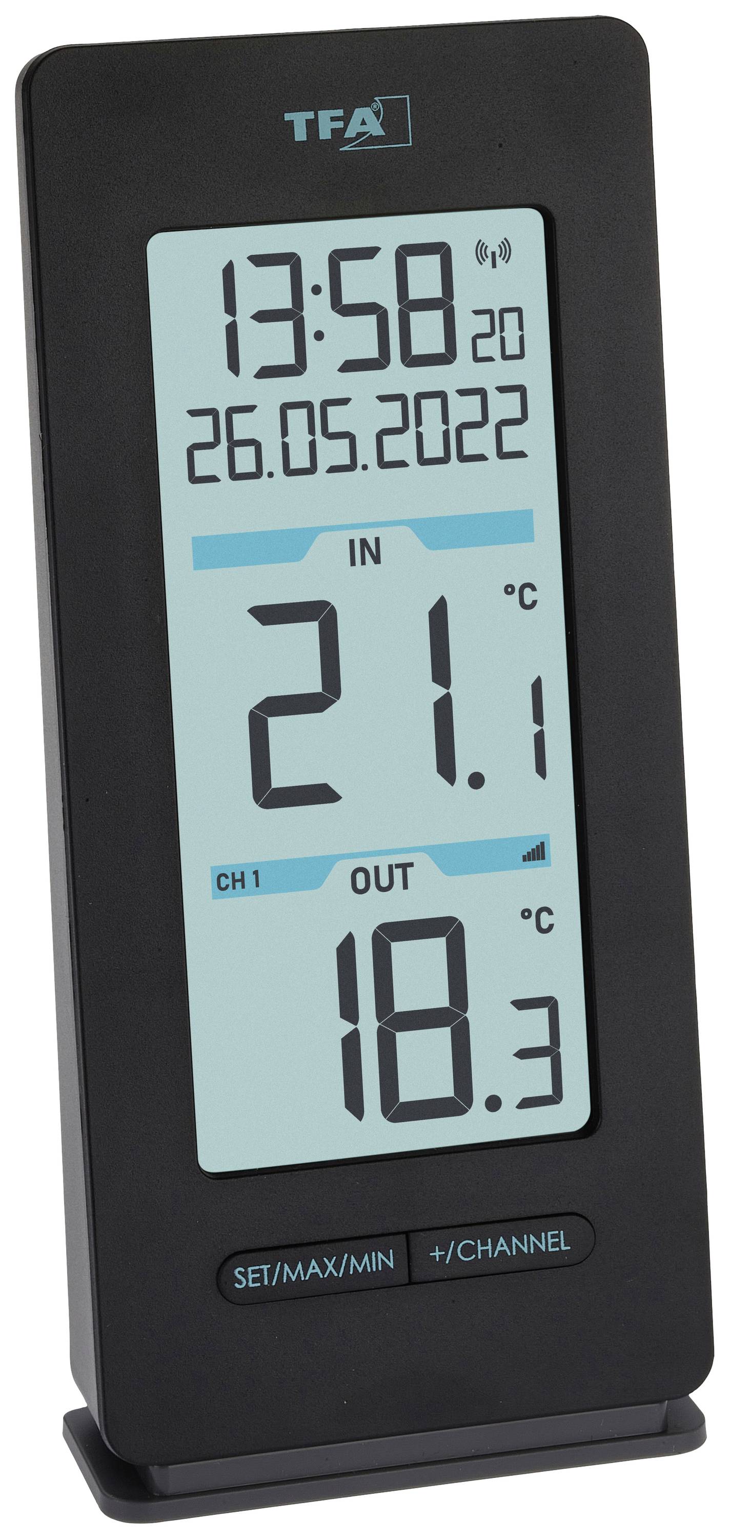 TFA Dostmann Buddy Funk-Thermometer digital Schwarz 30.3072.01