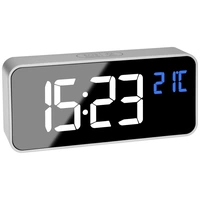 TFA Dostmann 60.2032.54 Quarz Wecker Silber Alarmzeiten 2 Großes Display, Extra lauter Weckton TFA Dostmann 60.2032.54 Quarz Wecker Silber Alarmzeiten 2 Großes Display, Extra lauter Weckton