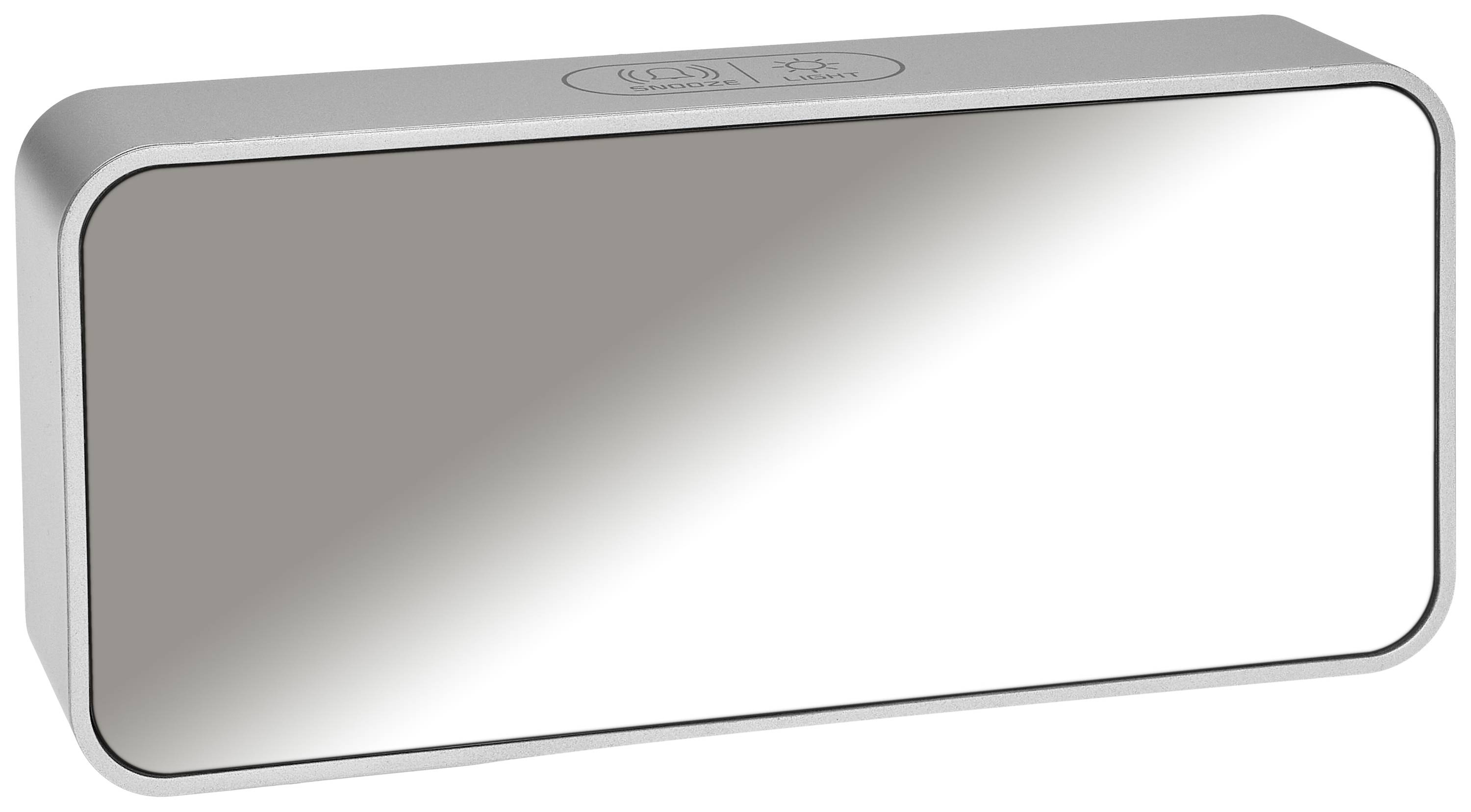 TFA Dostmann 60.2032.54 Quarz Wecker Silber Alarmzeiten 2 Großes Display, Extra lauter Weckton