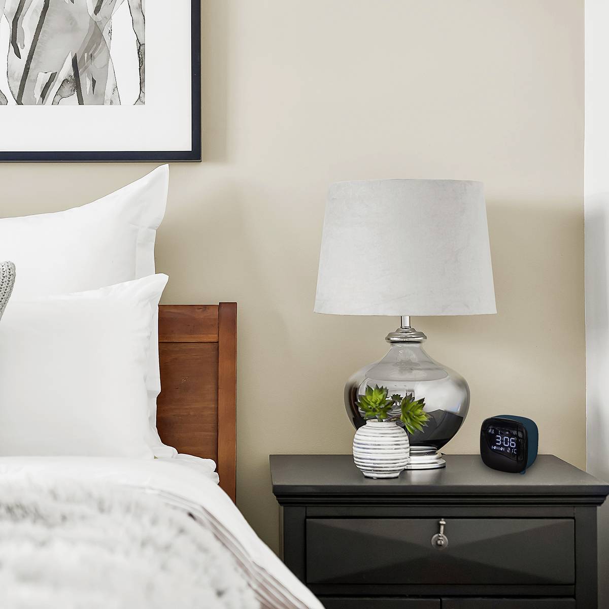 TFA Dostmann 60.2034.06 Quarz Wecker Nachtblau Alarmzeiten 2