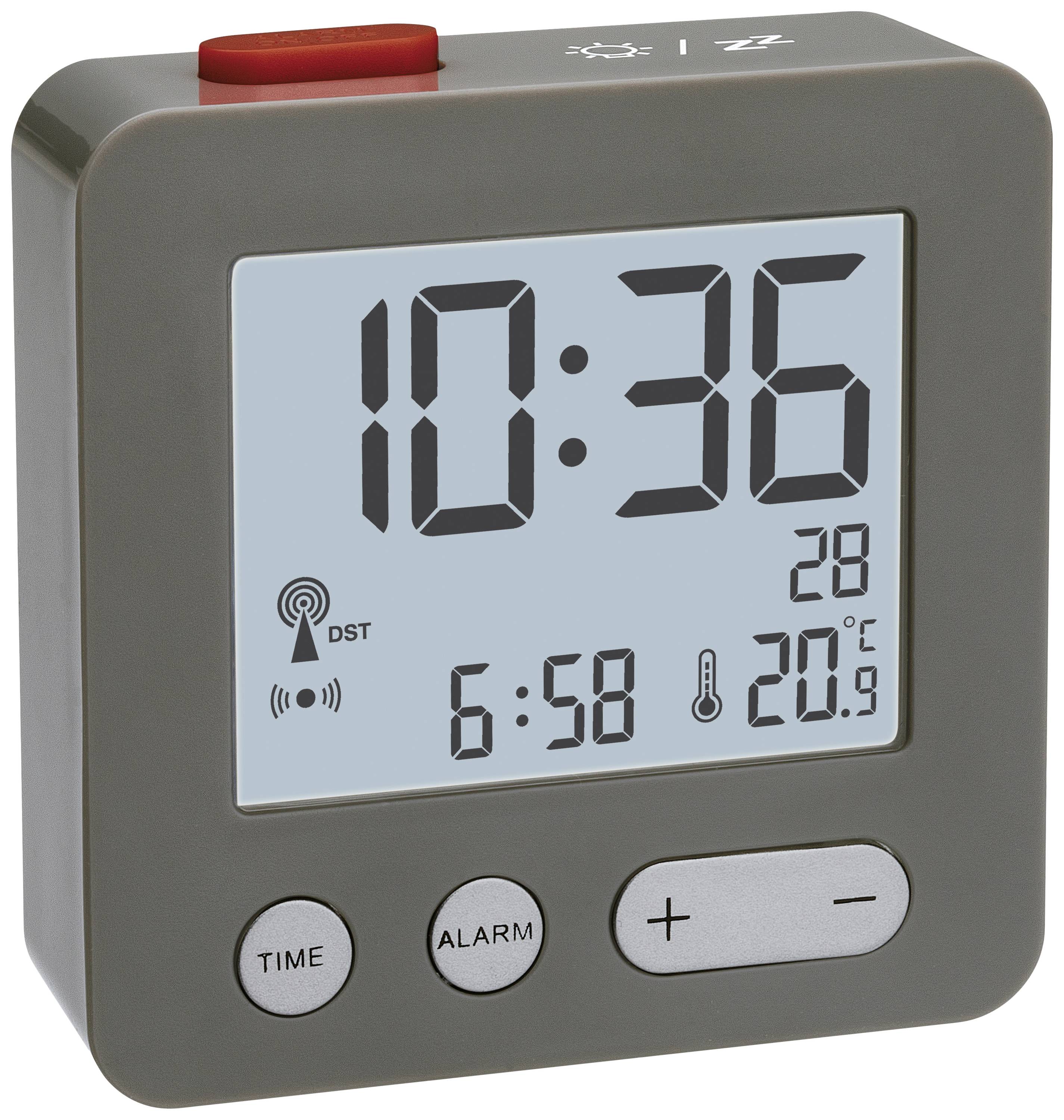 TFA Dostmann 60.2545.10 Funk Wecker Anthrazit Alarmzeiten 1