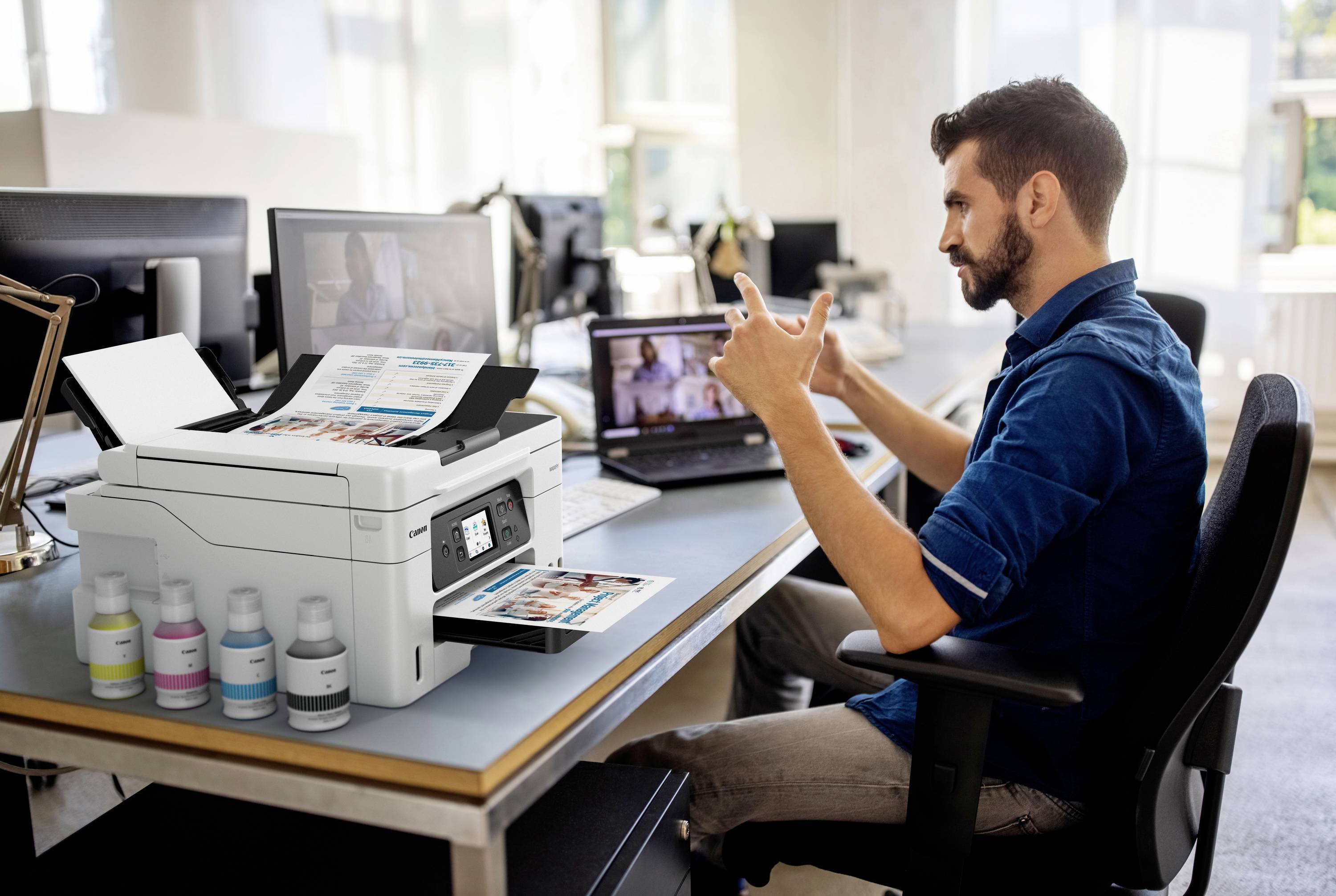 Canon MAXIFY GX4050 Multifunktionsdrucker Tintenstrahl Farbe A4 Drucker, Scanner, Kopierer, Fax ADF, Duplex, LAN, Tintentank-System, WLAN