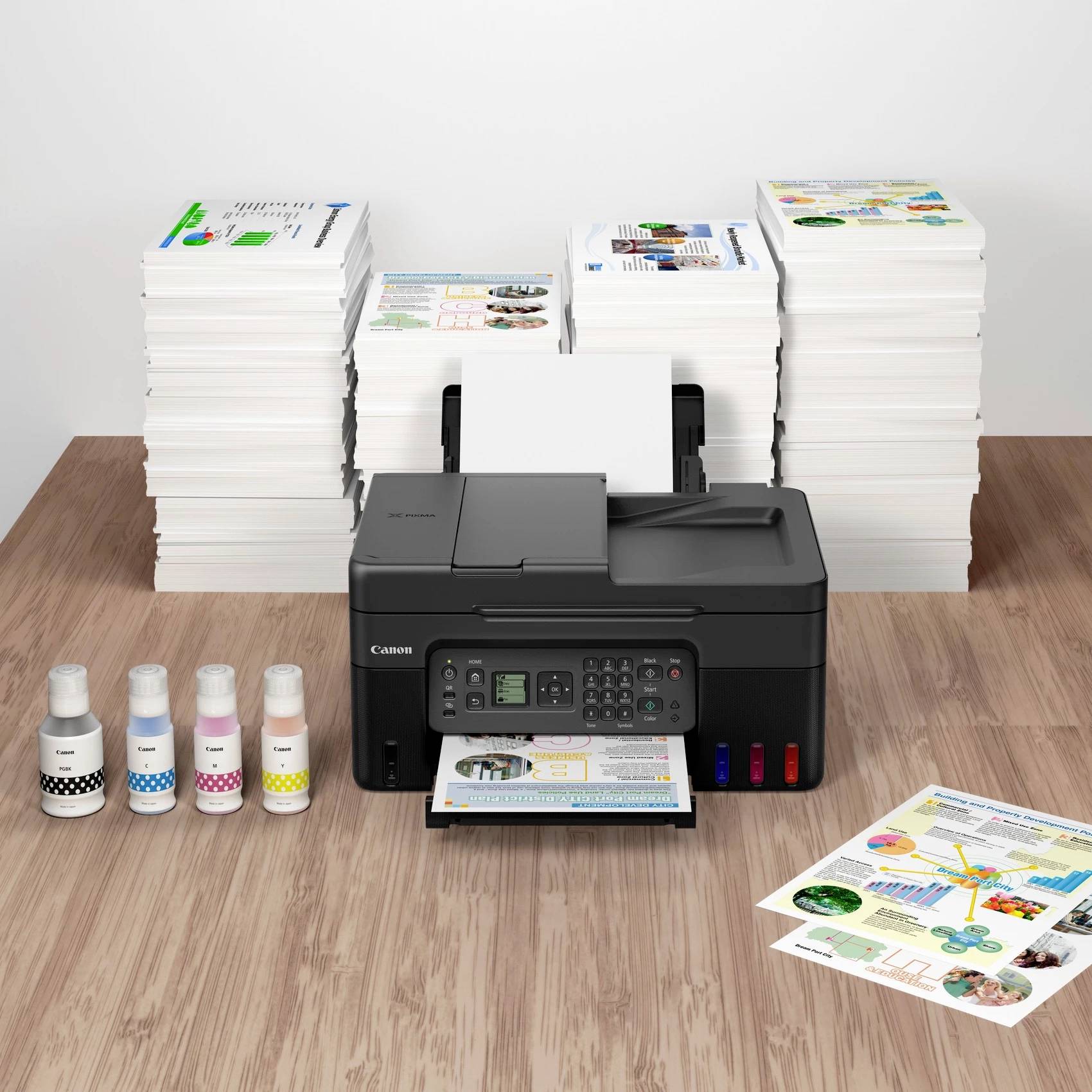 Canon PIXMA G4570 Multifunktionsdrucker Tintenstrahl Farbe A4 Drucker, Scanner, Kopierer, Fax ADF, Tintentank-System, WLAN
