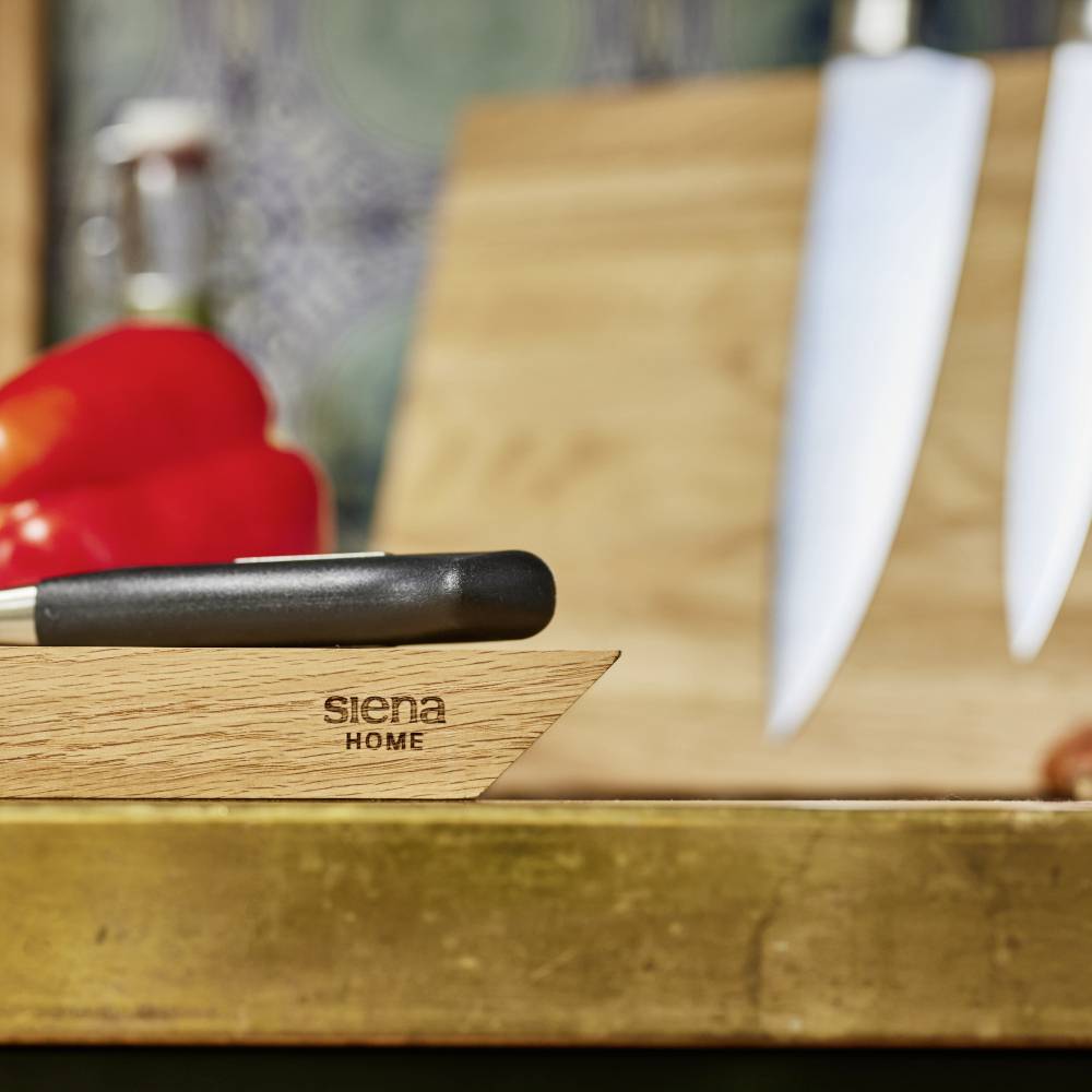 Siena HOME P41795 Schneidbrett 45° Griff Brescia, Eiche FSC® 100%