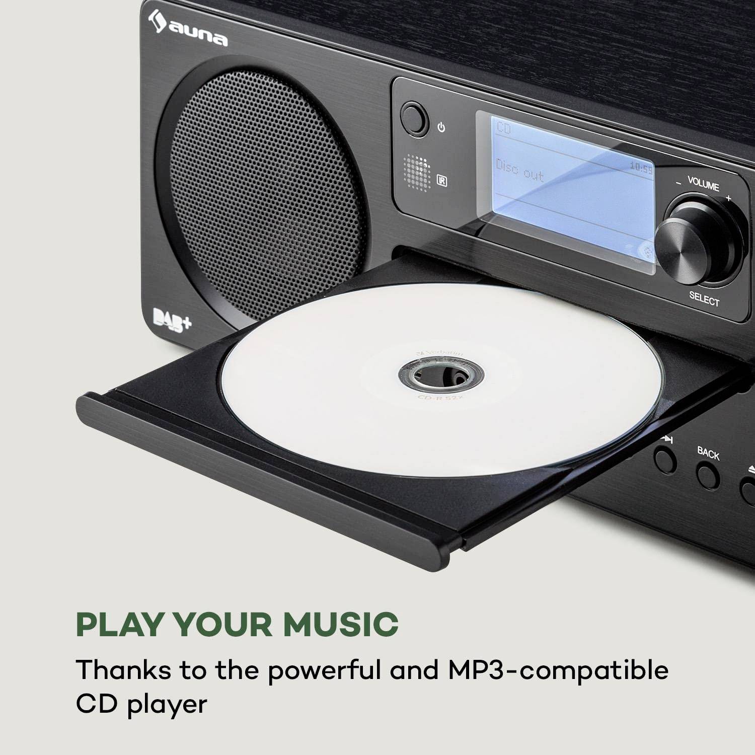 Auna MG2-Worldwide Internet CD-Radio Internet, DAB+, UKW AUX, Internetradio Schwarz