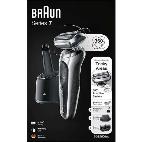 Braun Series 7 70-S7500cc Folienrasierer Silber, Schwarz Braun Series 7 70-S7500cc Folienrasierer Silber, Schwarz