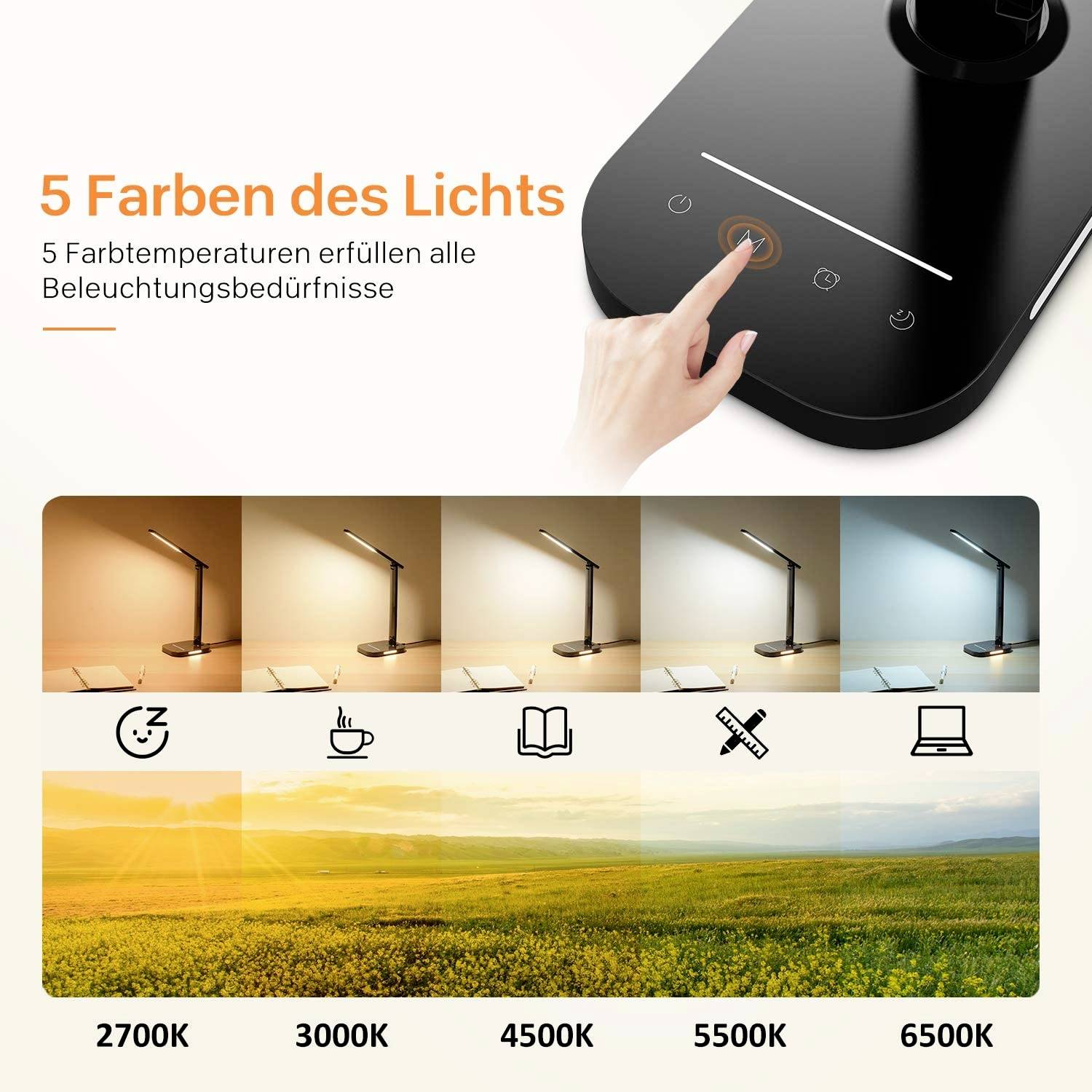 18276 LED-Schreibtischleuchte 12W Schwarz