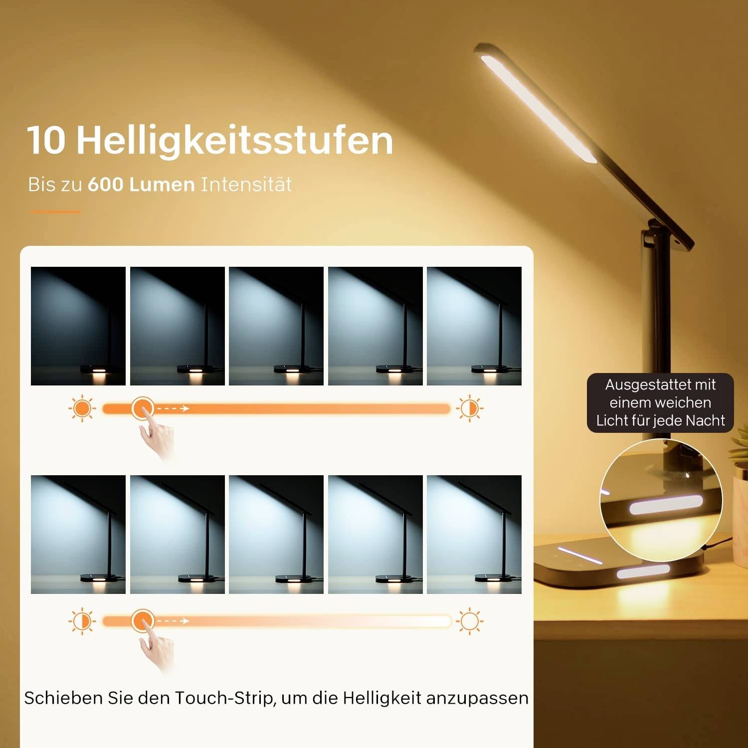 18276 LED-Schreibtischleuchte 12W Schwarz