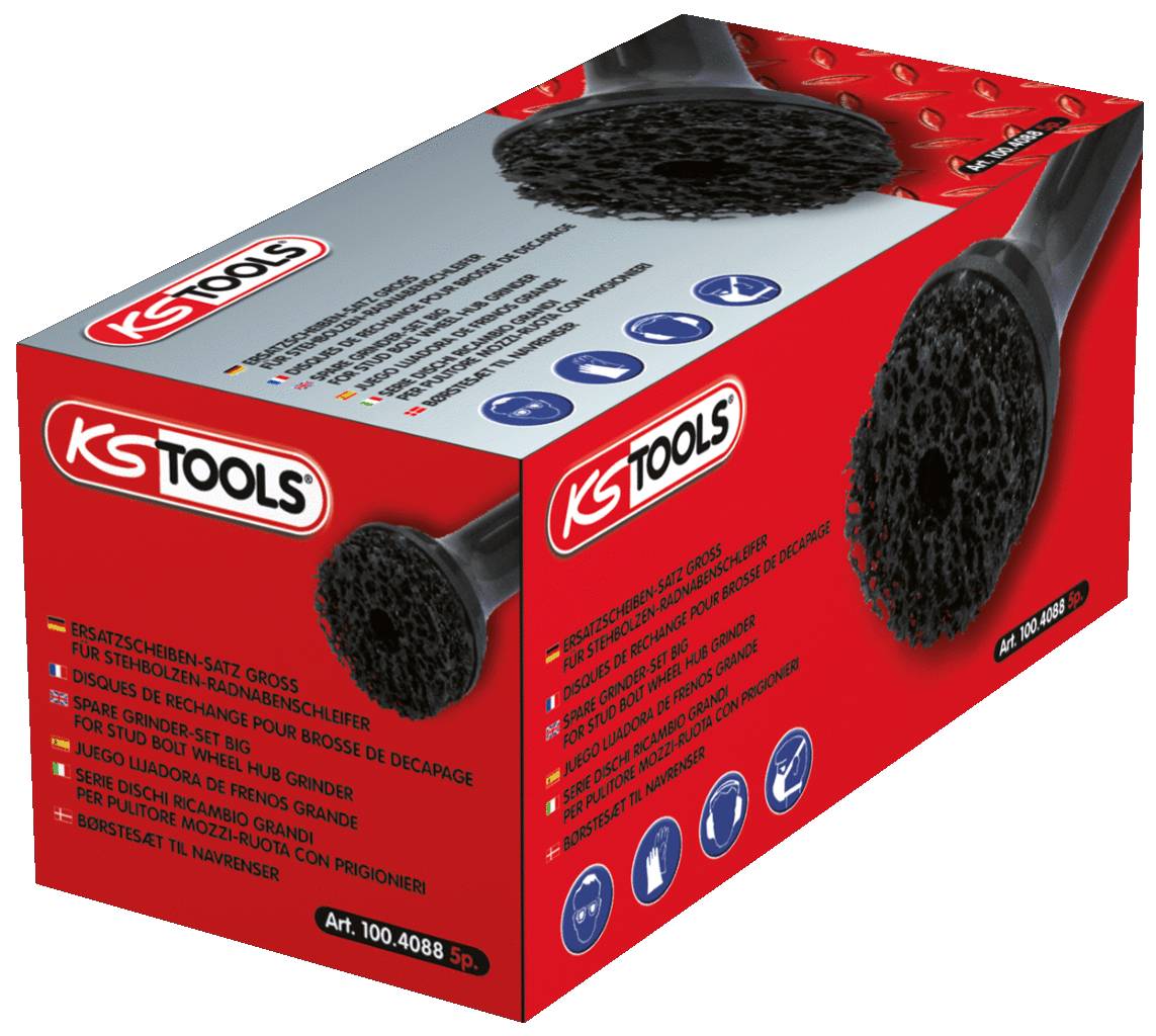 KS Tools 100.4085 Stehbolzen-Radnabenschleifer Ersatzscheiben-Satz Ø 40 mm, 5-tlg