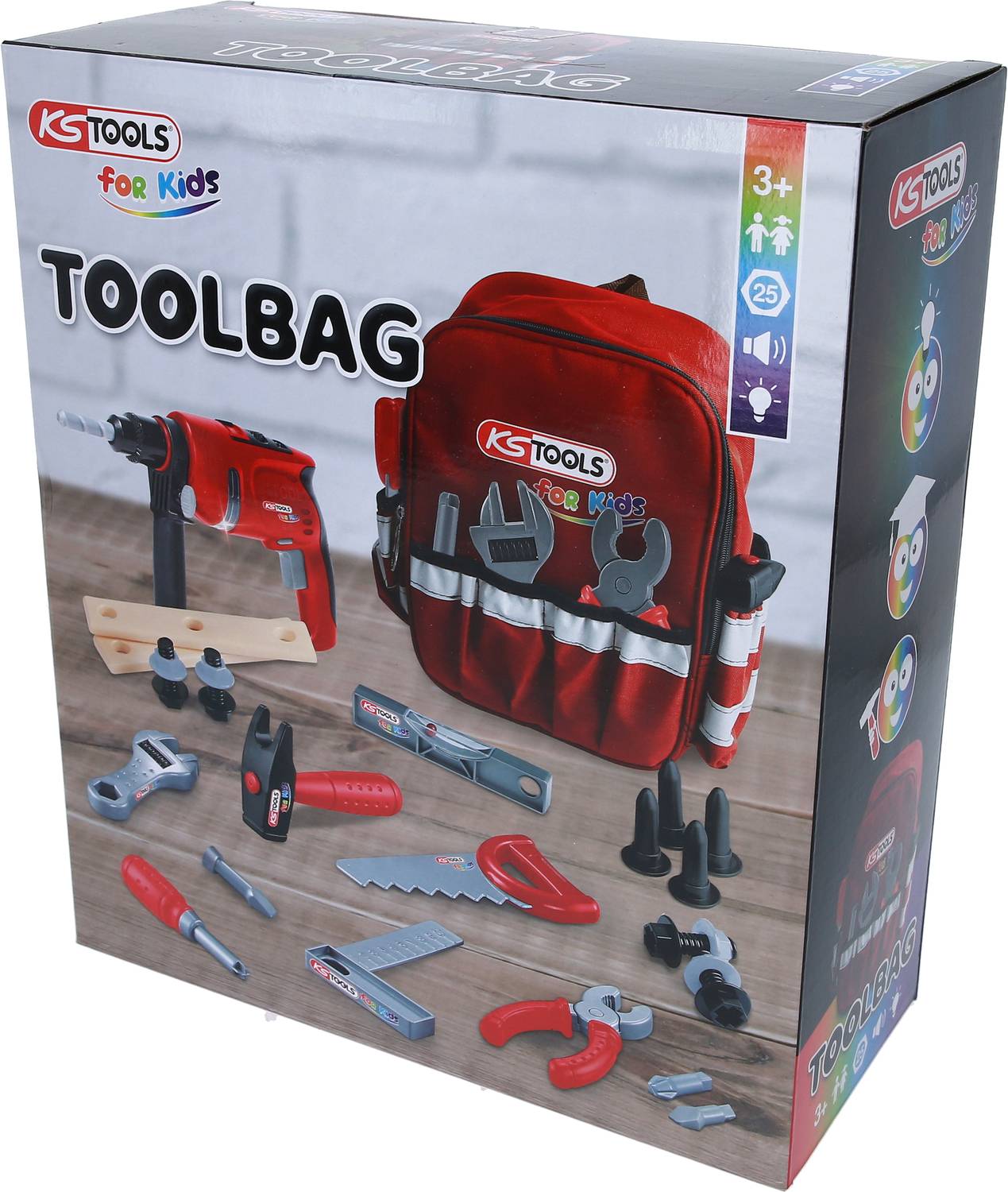 KS Tools 100201 Werkzeug-Rucksack für Kinder mit Sortiment, 25-tlg