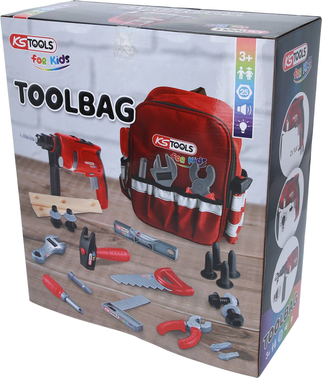 KS Tools 100201 Werkzeug-Rucksack für Kinder mit Sortiment, 25-tlg
