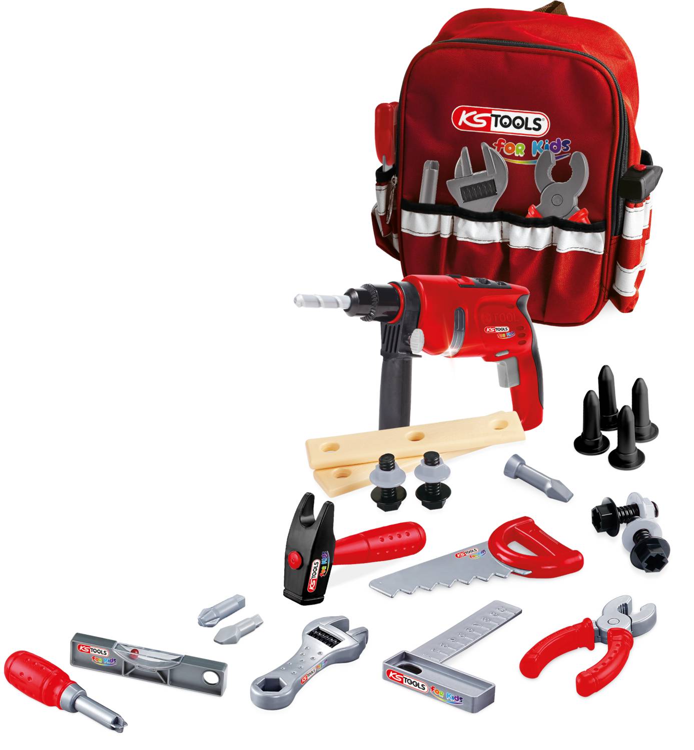 KS Tools Werkzeug-Rucksack für Kinder mit Sortiment, 25-tlg