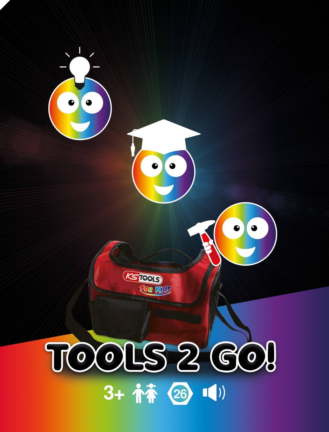 KS Tools Kinder Werkzeug-Satz mit Smartbag-Tasche, 26-tlg