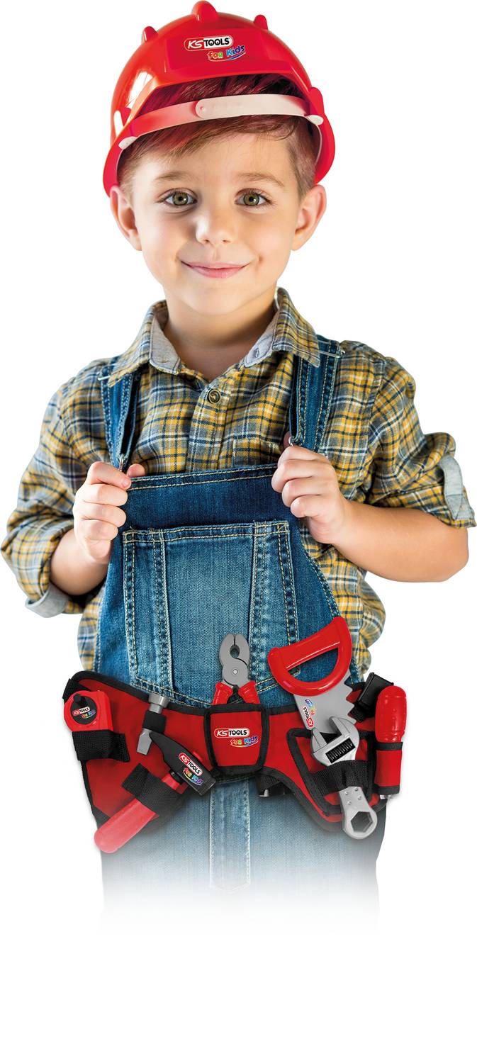 KS Tools 100206 Kinder Werkzeug-Satz mit Werkzeuggürtel, 20-tlg