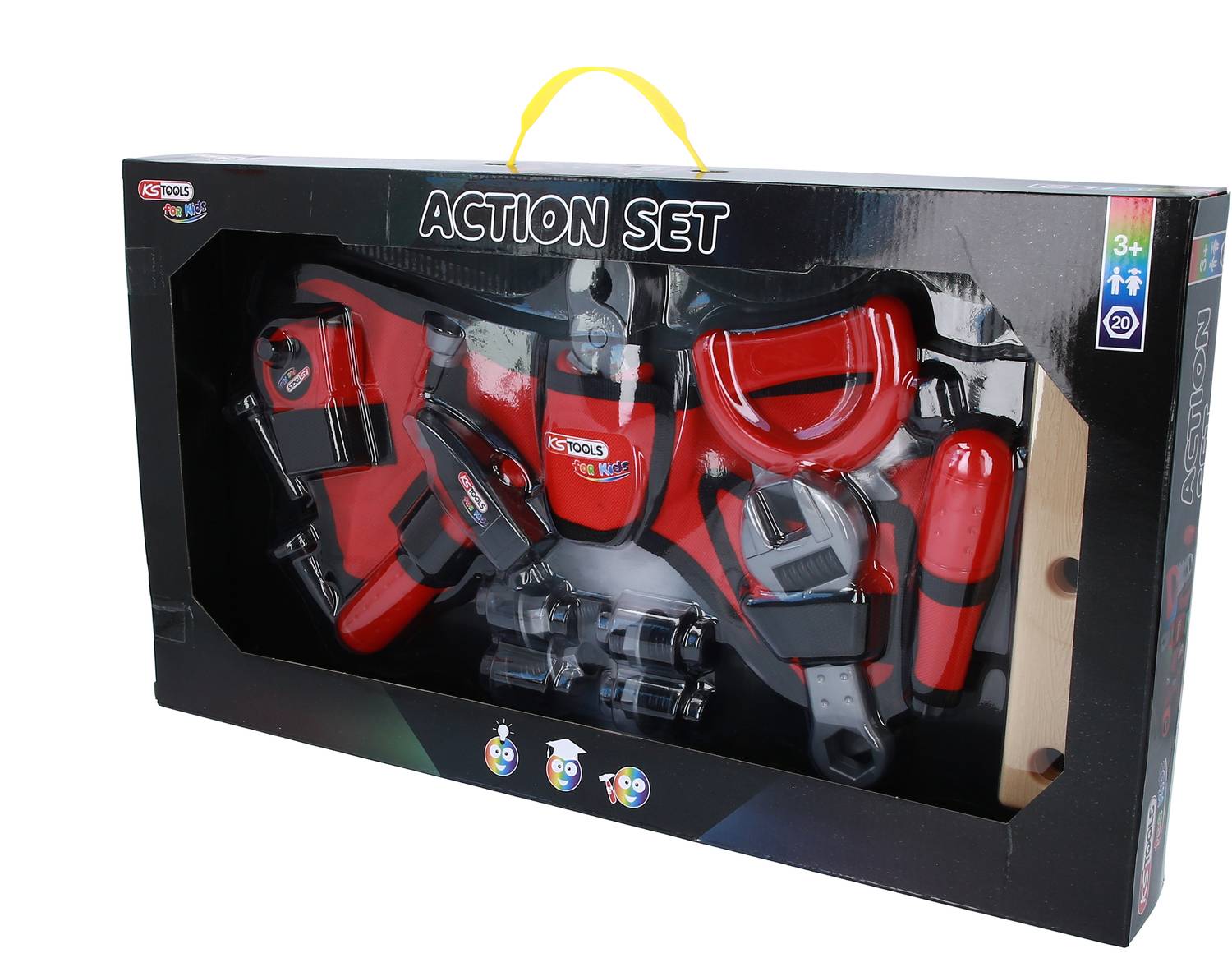 KS Tools 100206 Kinder Werkzeug-Satz mit Werkzeuggürtel, 20-tlg