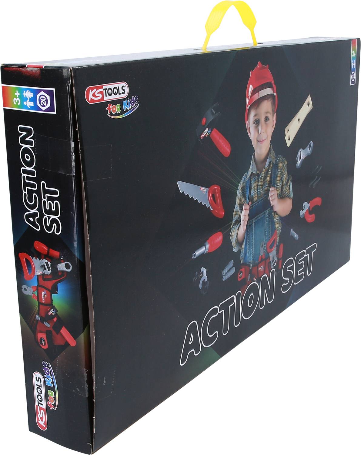 KS Tools 100206 Kinder Werkzeug-Satz mit Werkzeuggürtel, 20-tlg