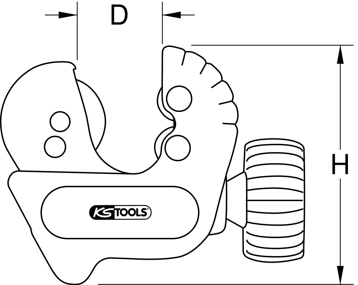 KS Tools 101.5022 Mini-Rohrabschneider, 3-22mm, ergonomisch