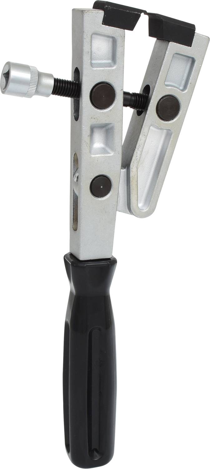 Kettenbrecher-Werkzeug mit schwarzem Griff und Schraubenmechanismus zum Entfernen und Installieren von Kettengliedern in Fahrrädern.
