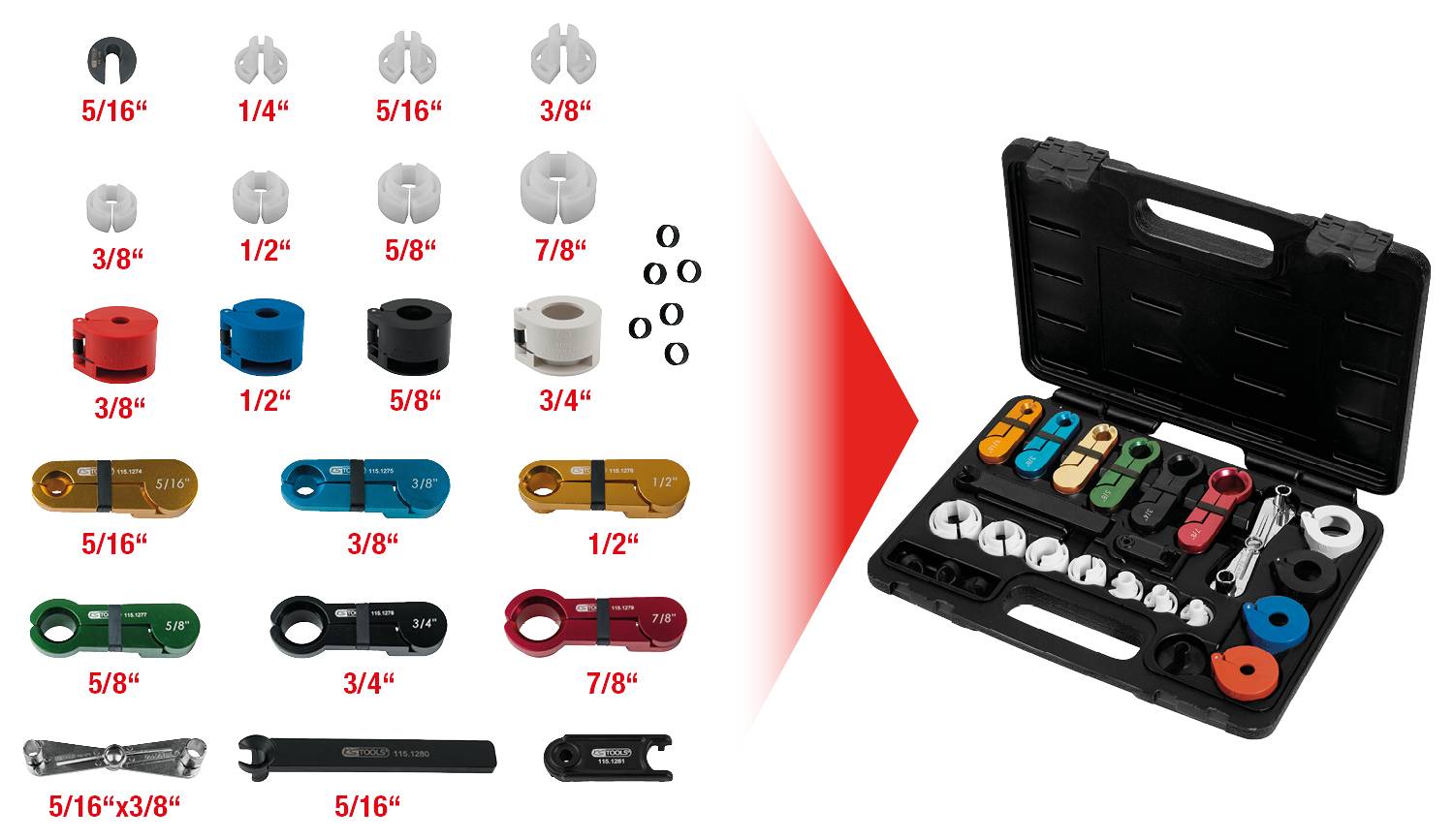 KS Tools Leitungsverbinder-Entrieglungs-Satz, 22-tlg 115.1260