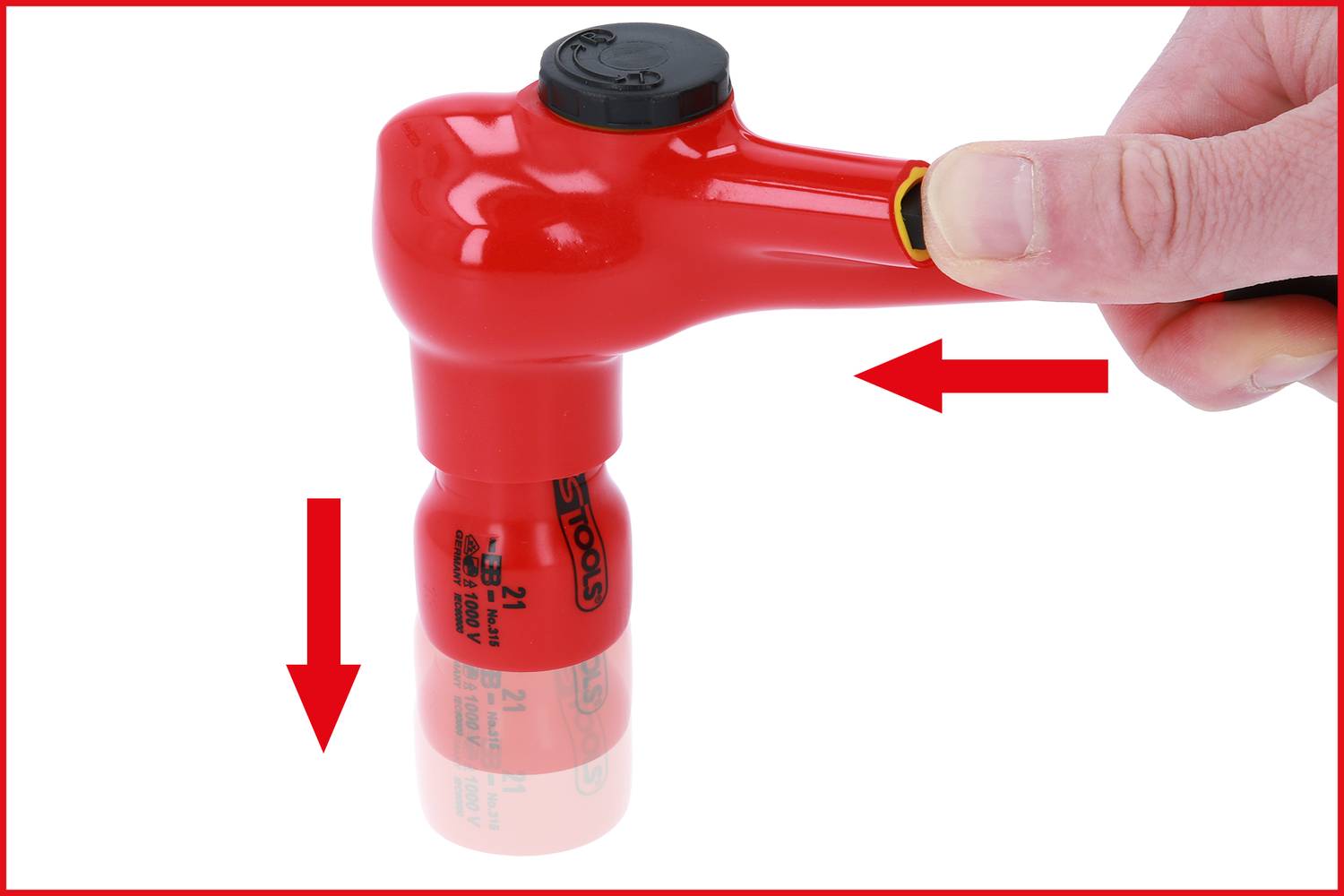 KS Tools 1/2" Umschaltknarre mit Schutzisolierung, 32 Zahn 117.1200