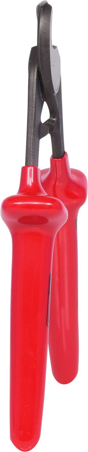Rote Zange mit ergonomischen Griffen, geeignet für das Schneiden und Formen von dünnem Draht oder Kabeln.