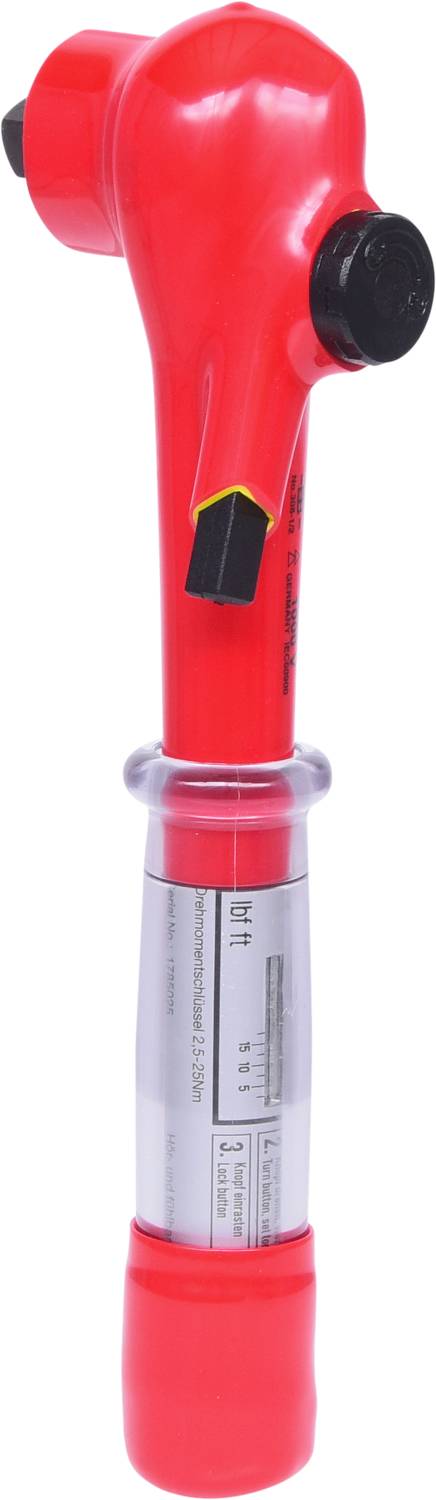 KS Tools 1/2" Drehmomentschlüssel mit Schutzisolierung und Umschalt-Ratschenkopf, 5-25Nm 117.1301