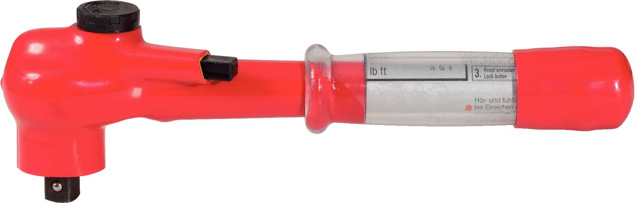 KS Tools 1/2" Drehmomentschlüssel mit Schutzisolierung und Umschalt-Ratschenkopf, 5-25Nm 117.1301