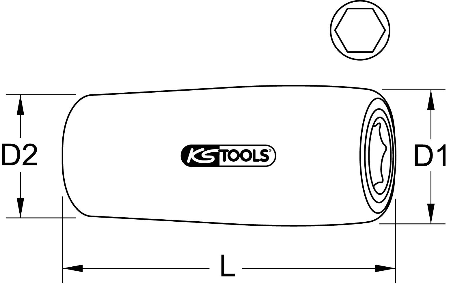 KS Tools 1/4" Bithalter mit Schutzisolierung, 40mm 117.1420