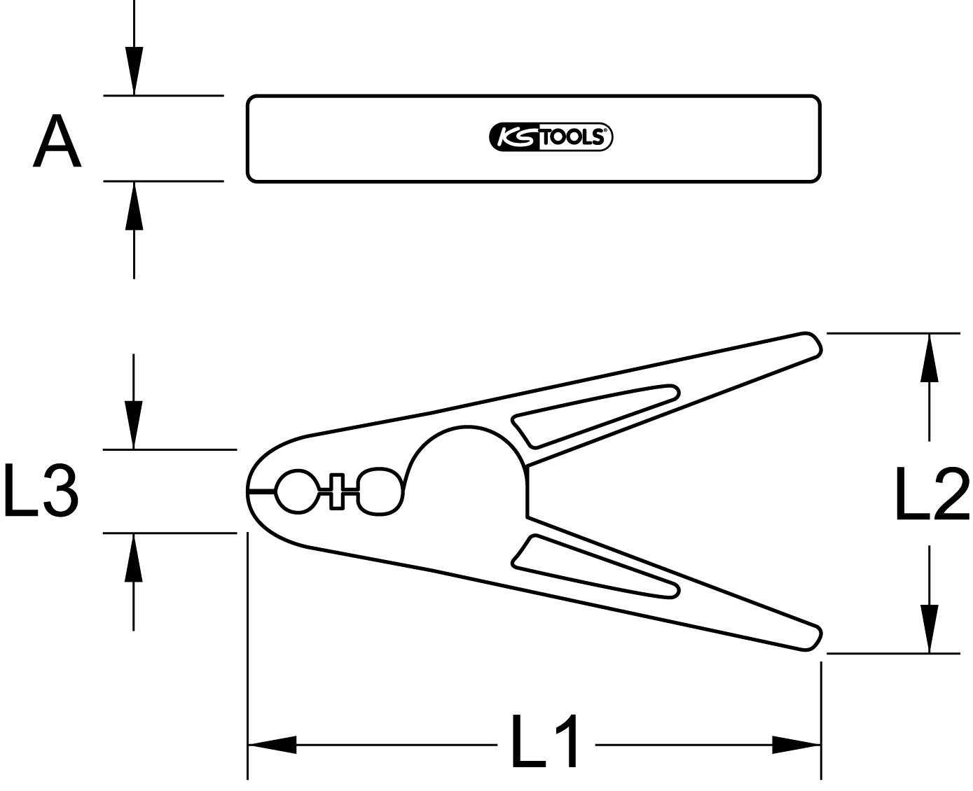 KS Tools Kunststoff-Klammer mit Schutzisolierung, groß, 160mm 117.1644