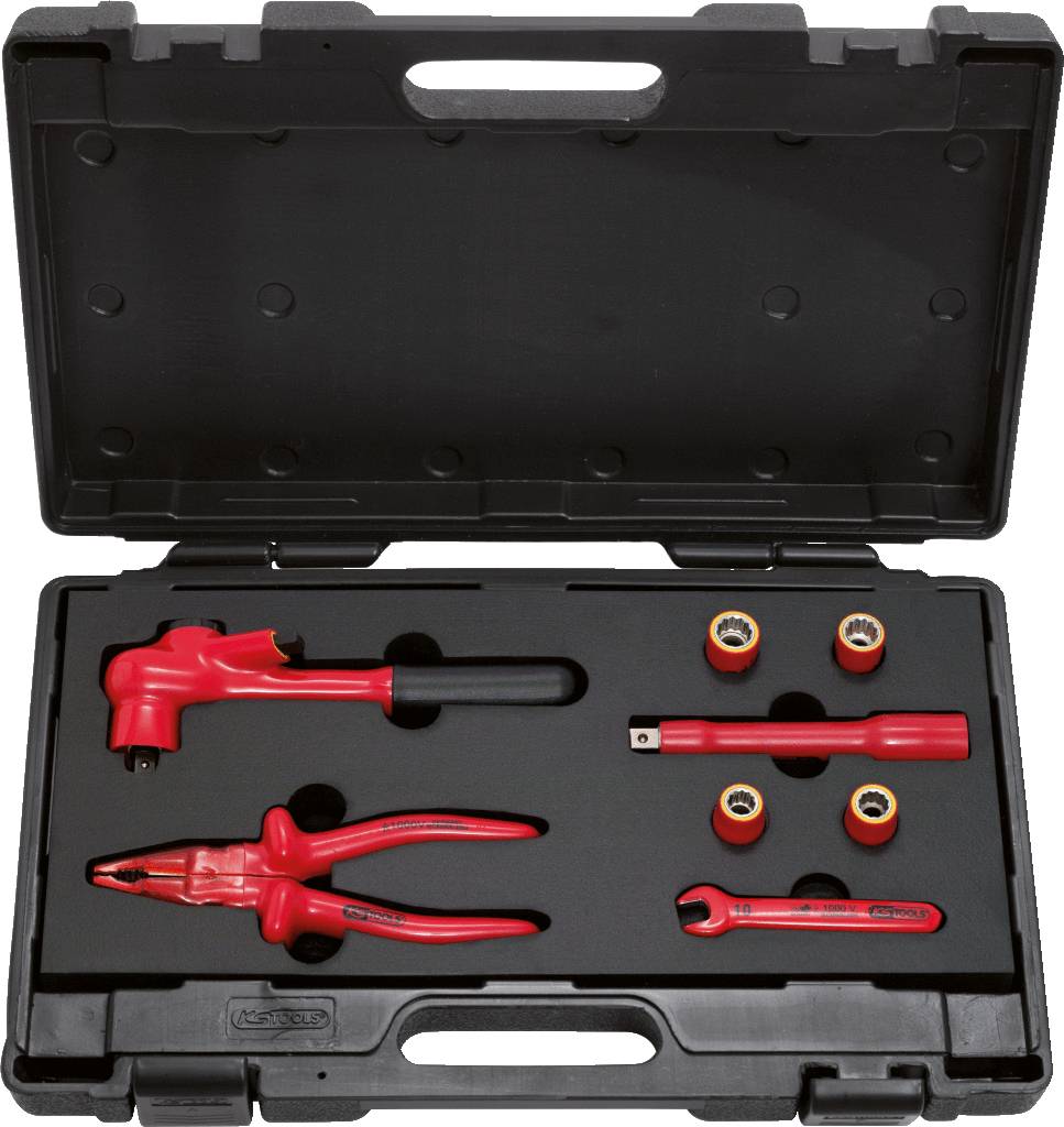 Werkzeugsatz mit isolierten Werkzeugen für PSA-Elektrofahrzeuge, 8-tlg KS Tools 117.1825