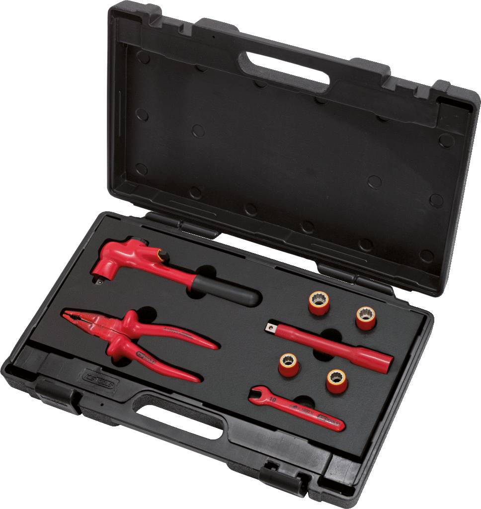 Werkzeugsatz mit isolierten Werkzeugen für PSA-Elektrofahrzeuge, 8-tlg KS Tools 117.1825
