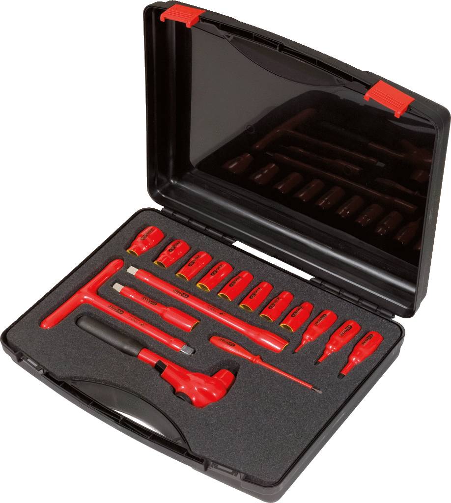 KS Tools 1/2" Steckschlüssel-Satz mit isolierten Werkzeugen, 16-tlg 117.1860