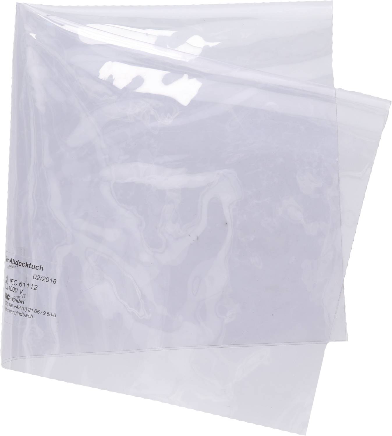 Transparente, ineinandergesteckte Plastikfolien, möglicherweise als Abdeckmaterial genutzt.