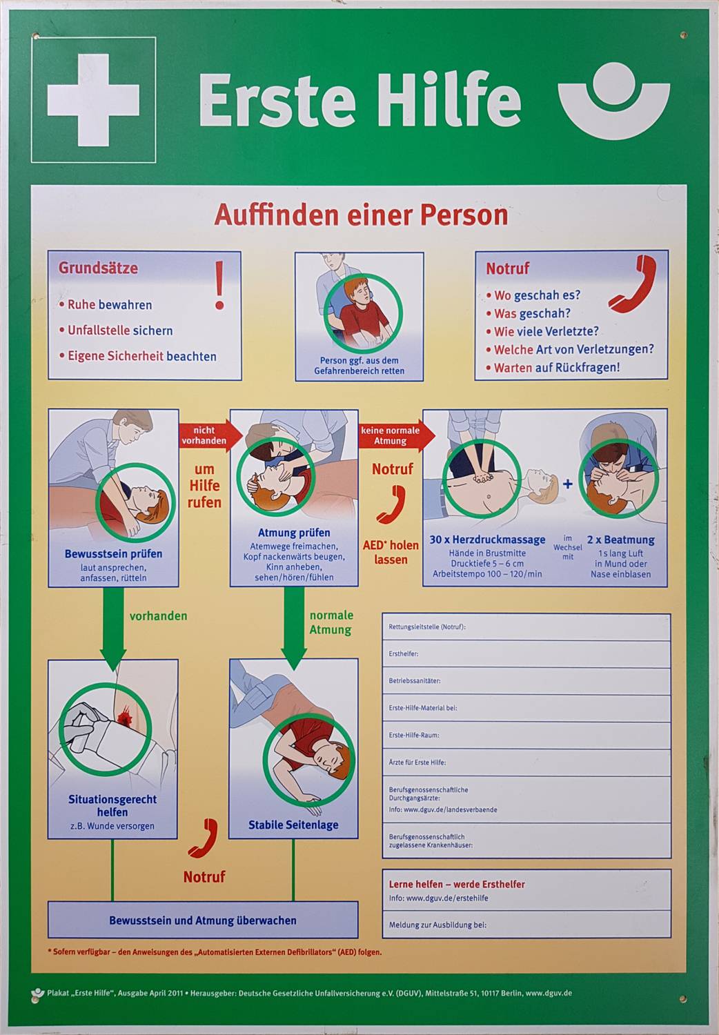 KS Tools Schild Erste Hilfe Aushang 117.2479