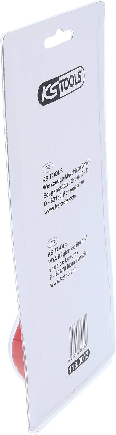 Die Verpackung zeigt das Logo 'KS Tools' und enthält Kontaktdaten der Firma in Deutschland und Frankreich.