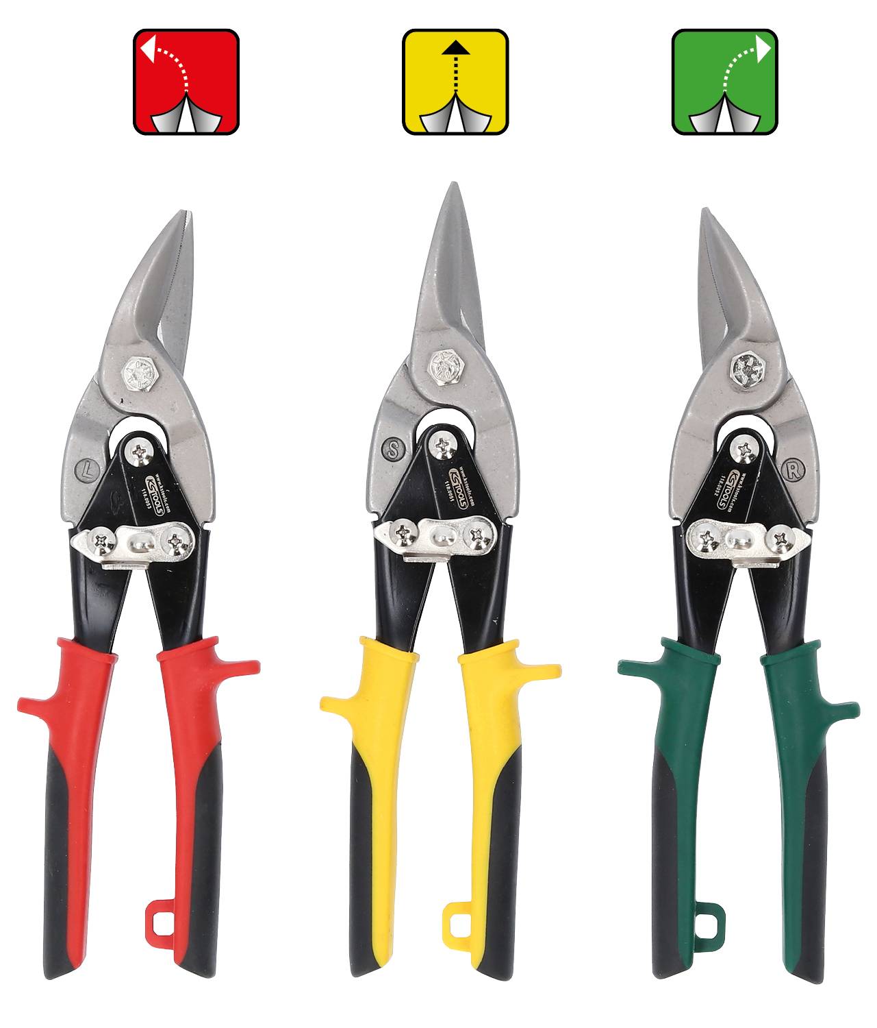 KS Tools 118.0050 Hebel-Blechdurchgangsscheren-Satz, 3-tlg