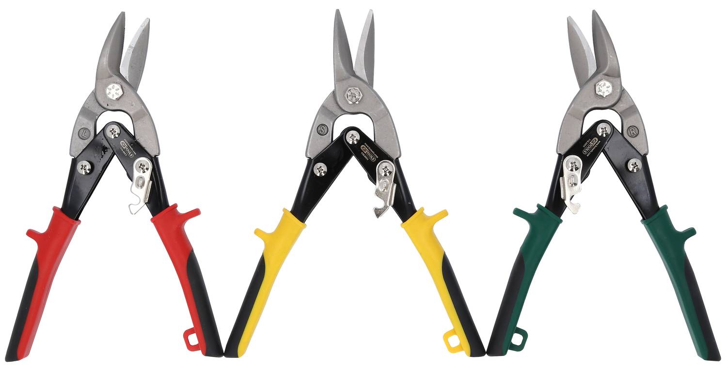 KS Tools 118.0050 Hebel-Blechdurchgangsscheren-Satz, 3-tlg