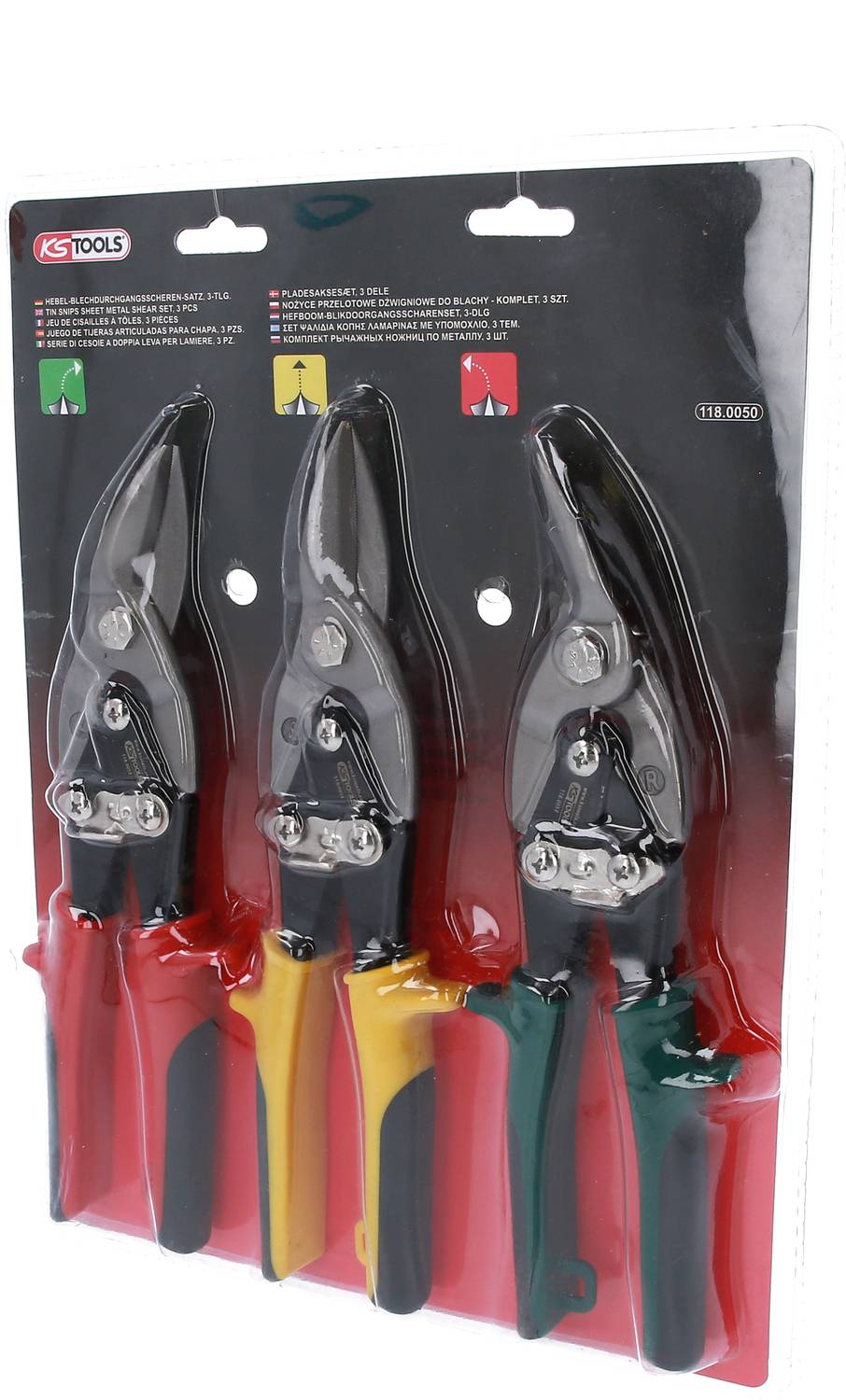KS Tools 118.0050 Hebel-Blechdurchgangsscheren-Satz, 3-tlg
