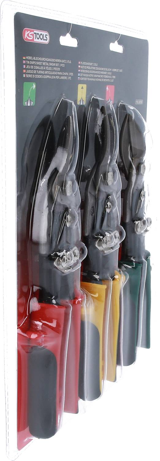KS Tools 118.0050 Hebel-Blechdurchgangsscheren-Satz, 3-tlg