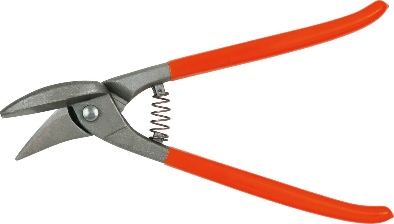 Eine orange Gartenschere mit Federmechanismus, hauptsächlich für das Schneiden von Pflanzen oder Zweigen verwendet.