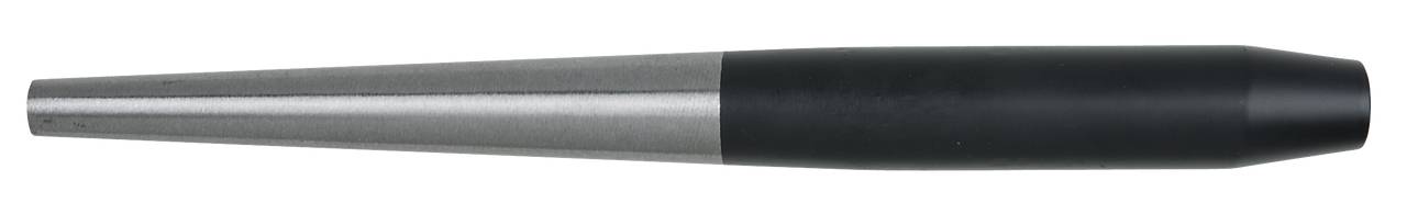 Konischer Metallstift mit grauem und schwarzem Abschnitt, vermutlich ein Werkzeugteil, das für spezifische technische Anwendungen genutzt wird.